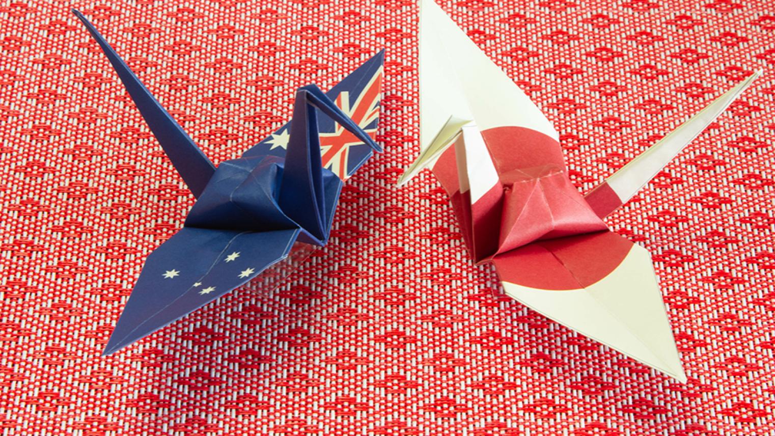 Japan-Australia Origami Crane resized
