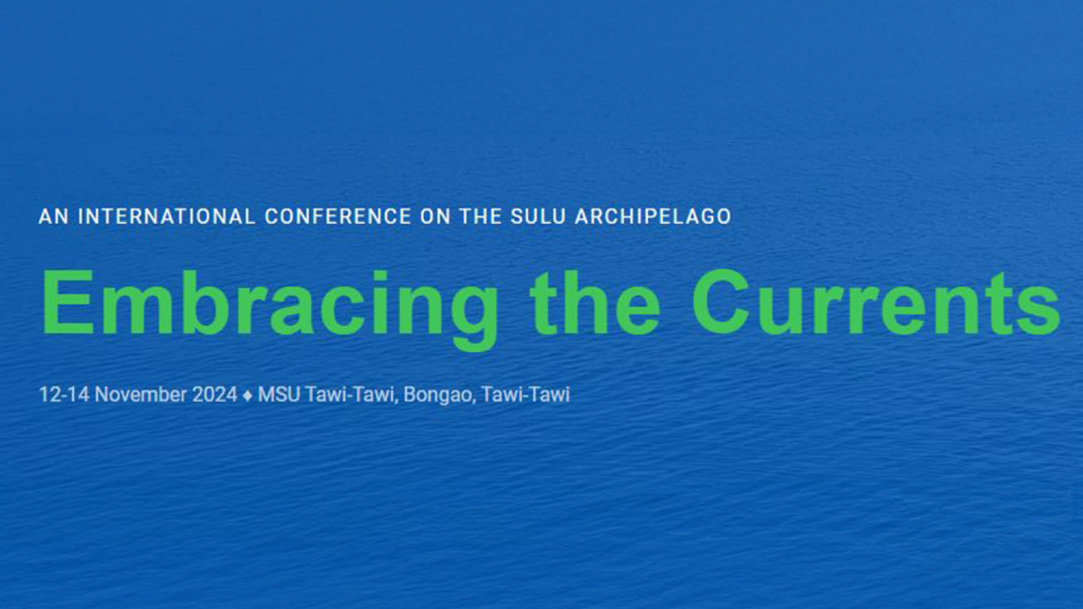 Embracing the Currents - A Conference in the Sulu Archipelago