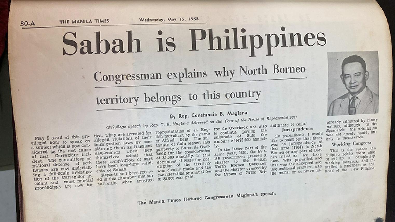 Newspaper article: Sabah is Philippines